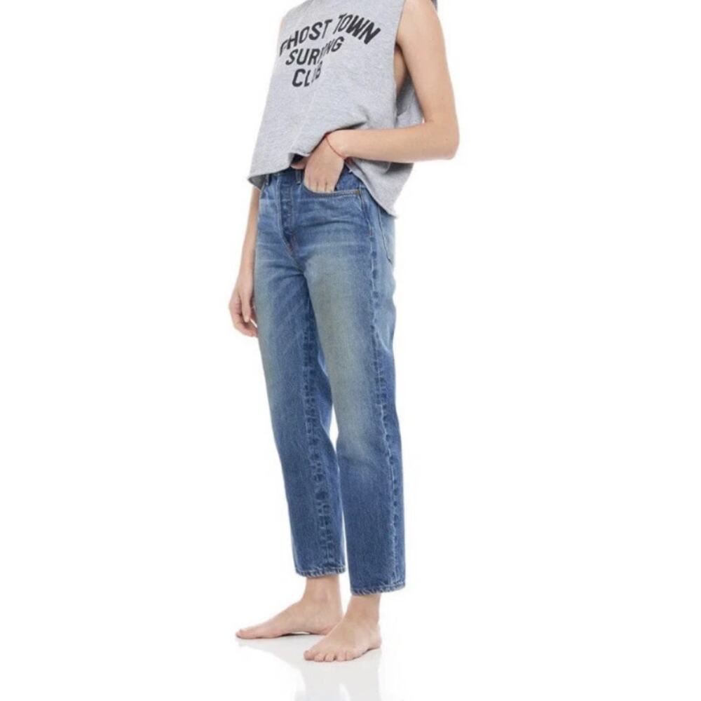 Free People Sandrine Rose Straight Leg Button Fly Ankle Jeans NWT Size 31